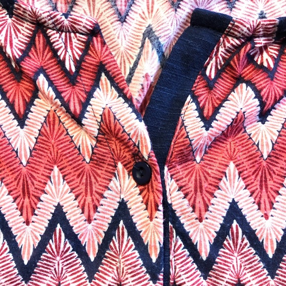 Womens Medium Pink Mid-Sleeve Chevron Formal Shirt - Picture 3 of 6